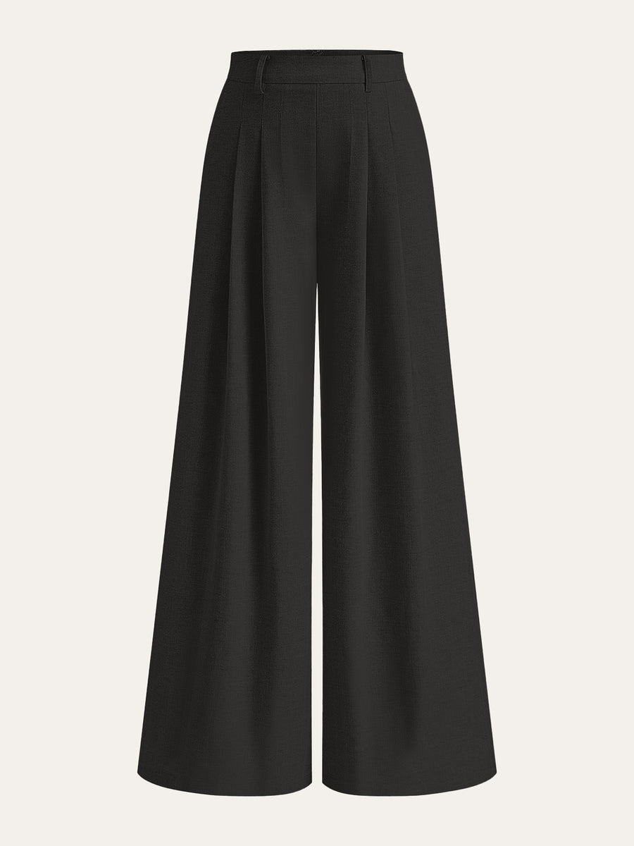 Commense Linen Blend Wide-Leg Pants